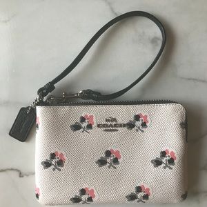 Coach wristlet accessories | pink black floral